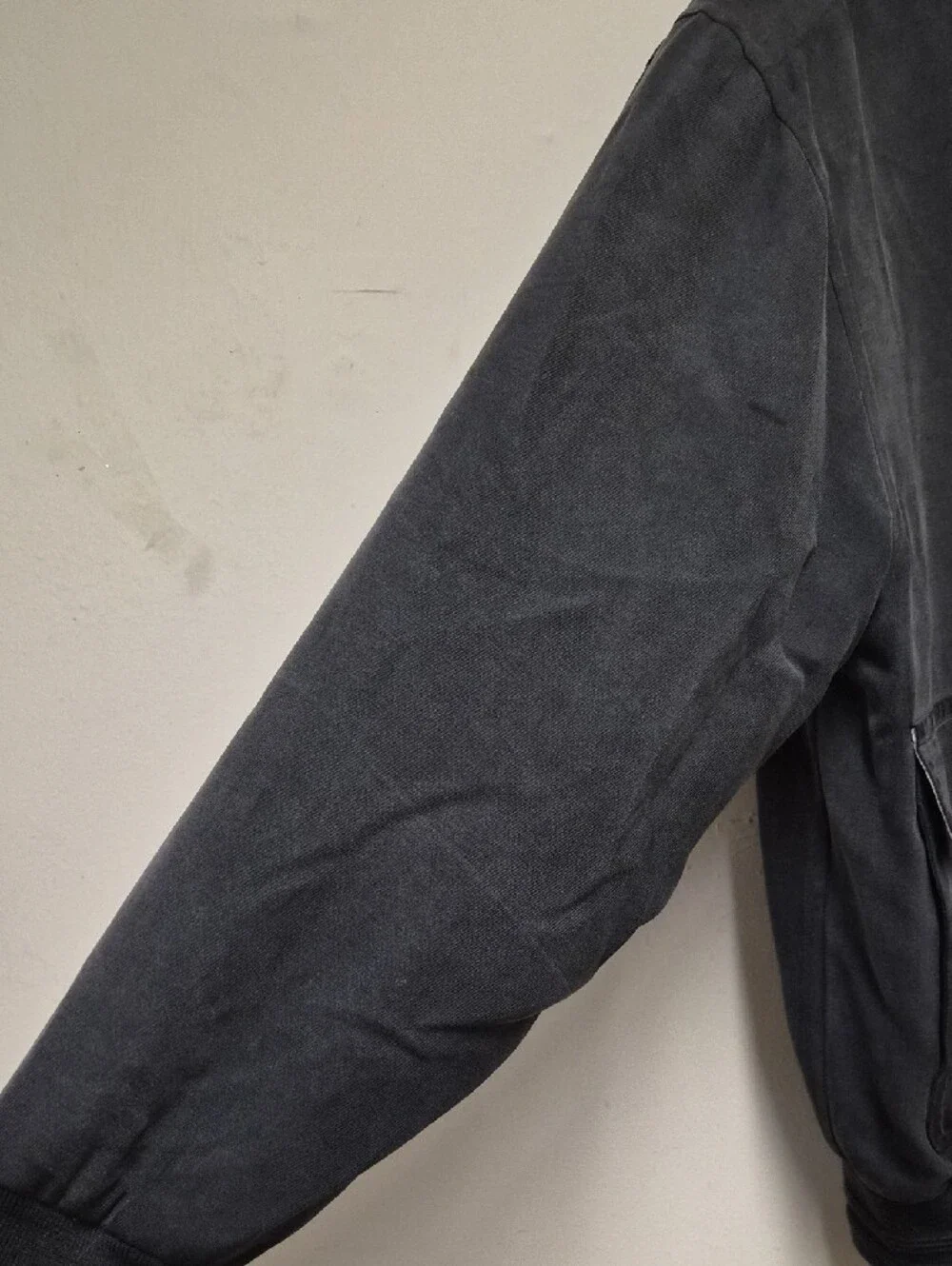 Rescatto Men's Slate Gray Bomber Jacket with Patch Pockets Size L